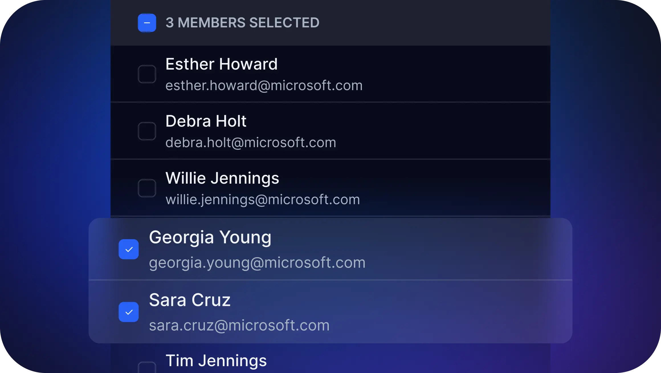 Deploy training - members selected
